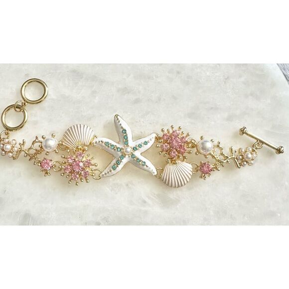 Summertime white starfish multicolor bracelet - Picture 3 of 4